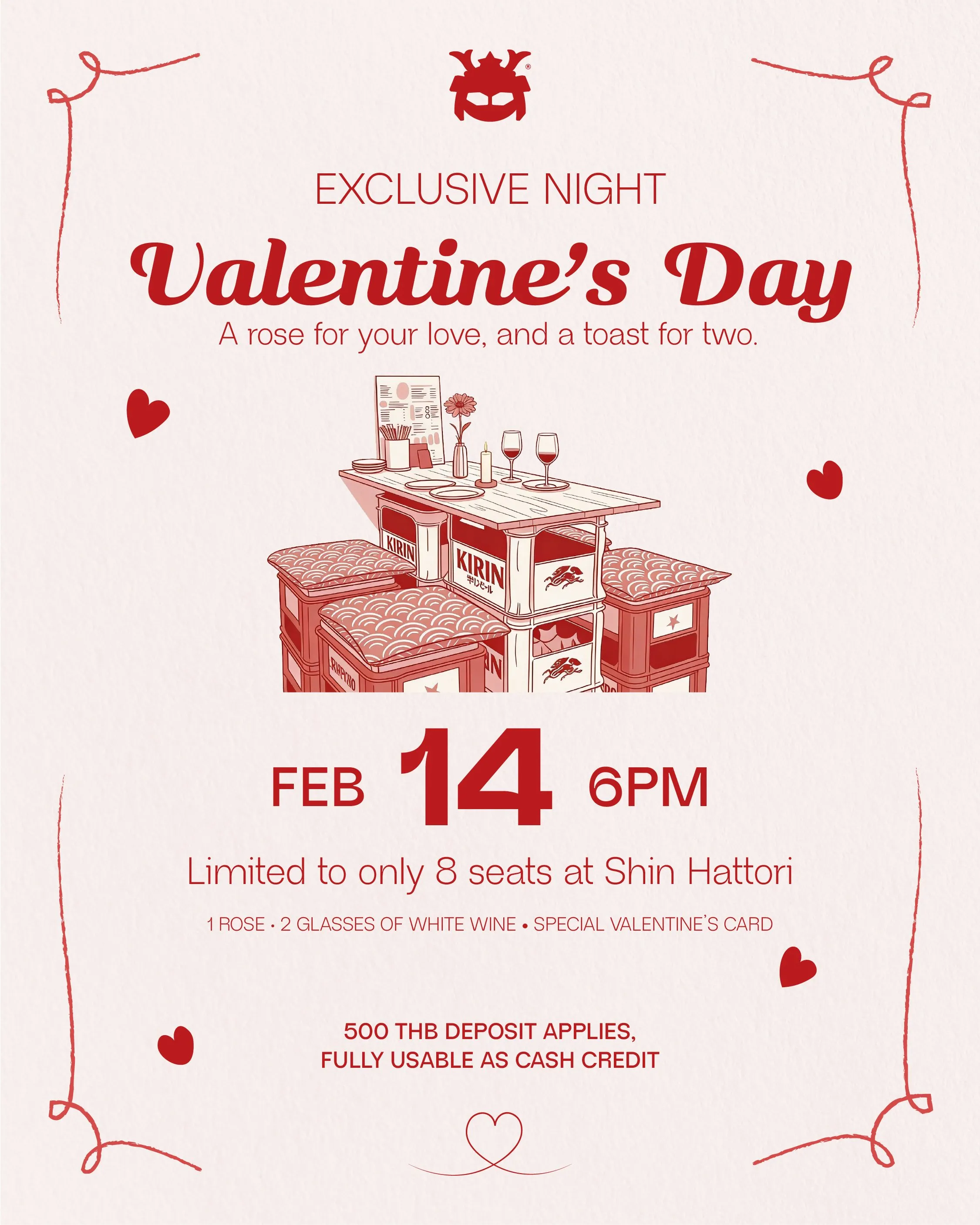 Exclusive Valentine’s Night ❤️ วันวาเลนไทน์ 14 ก.พ. นี้ที่โซน Shin Hattori 